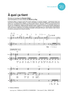 Aperçu de la partition À quoi ça tient ?