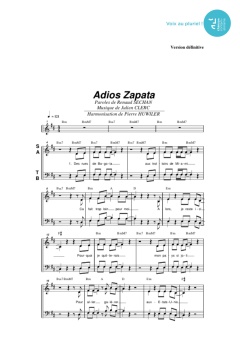 Aperçu de la partition Adios Zapata