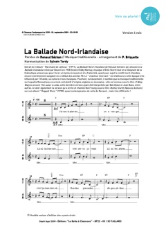 Aperçu de la partition La ballade Nord-Irlandaise