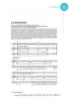 Aperçu de la partition La bicyclette