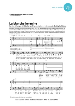 Aperçu de la partition La blanche hermine
