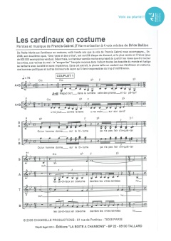 Aperçu de la partition Les cardinaux en costume