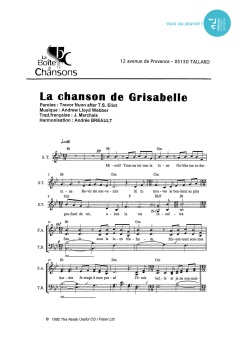 Aperçu de la partition La chanson de Grisabelle