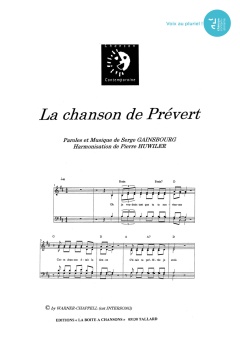 Aperçu de la partition La chanson de Prévert