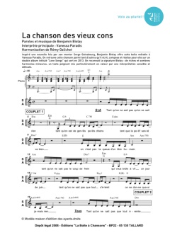 Aperçu de la partition La chanson des vieux cons