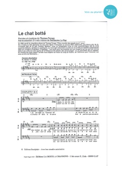 Aperçu de la partition Le chat botté
