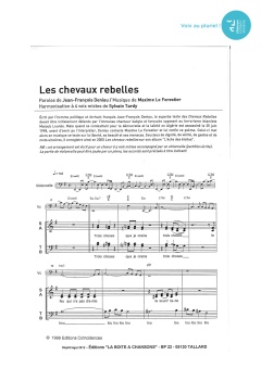 Aperçu de la partition Les chevaux rebelles