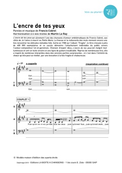 Aperçu de la partition L'encre de tes yeux