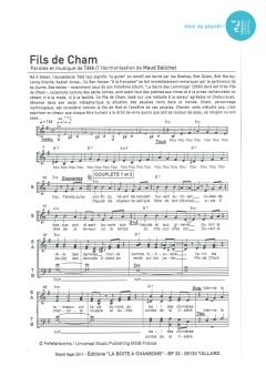 Aperçu de la partition Fils de Cham