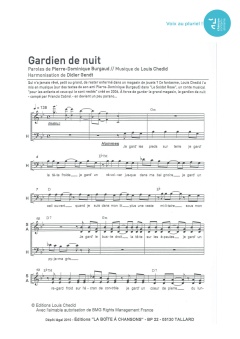 Aperçu de la partition Gardien de nuit