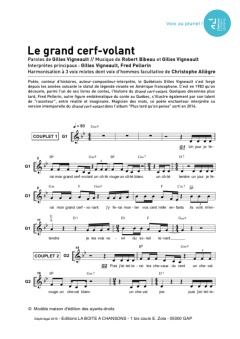 Aperçu de la partition Le grand cerf-volant