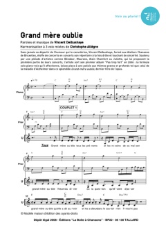 Aperçu de la partition Grand-mère oublie