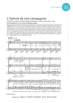 Aperçu de la partition L'hymne de nos campagnes