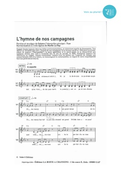 Aperçu de la partition L'hymne de nos campagnes