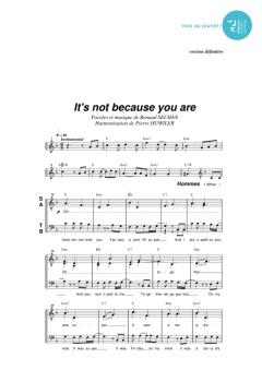 Aperçu de la partition It is not because you are