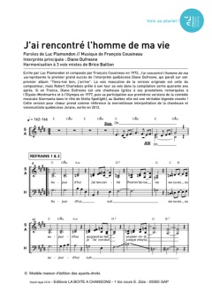 Aperçu de la partition J'ai rencontré l'homme de ma vie