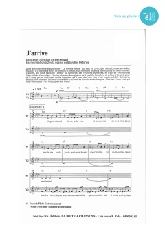 Aperçu de la partition J'arrive