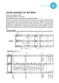 Aperçu de la partition Juste quelqu'un de bien