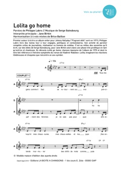 Aperçu de la partition Lolita go home