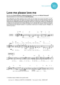 Aperçu de la partition Love me please love me