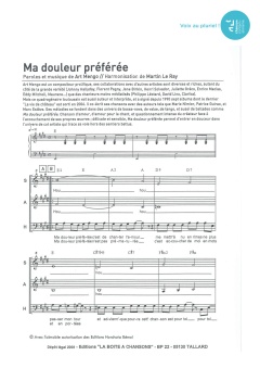 Aperçu de la partition Ma douleur préférée