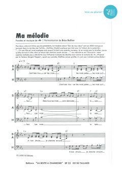 Aperçu de la partition Ma mélodie