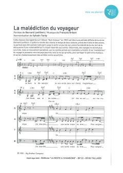 Aperçu de la partition La malédiction du voyageur