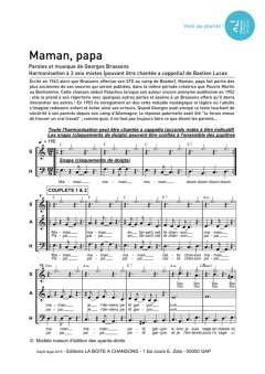 Aperçu de la partition Maman Papa