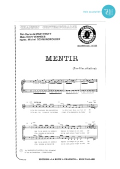 Aperçu de la partition Mentir