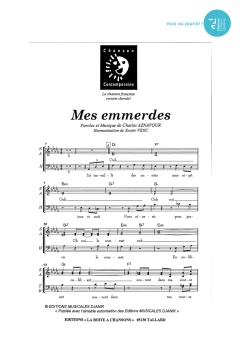 Aperçu de la partition Mes emmerdes