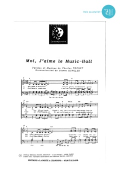 Aperçu de la partition Moi j'aime le music-hall
