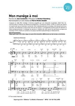 Aperçu de la partition Mon manège à moi