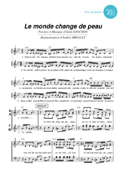 Aperçu de la partition Le monde change de peau