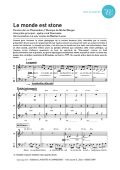 Aperçu de la partition Le monde est stone