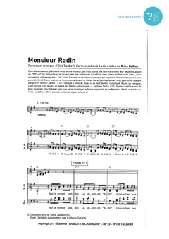 Aperçu de la partition Monsieur Radin