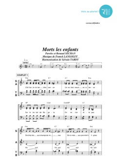 Aperçu de la partition Morts les enfants
