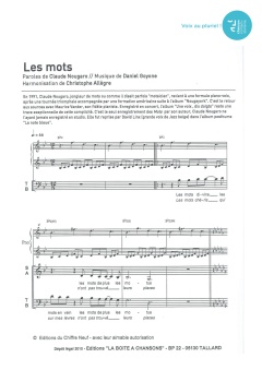 Aperçu de la partition Les mots