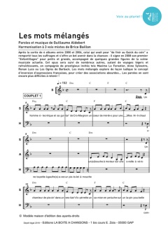 Aperçu de la partition Les mots mélangés