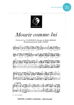 Aperçu de la partition Mourir comme lui