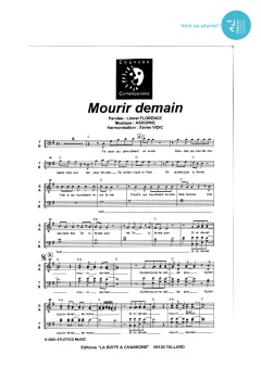 Aperçu de la partition Mourir demain