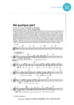 Aperçu de la partition Né quelque part