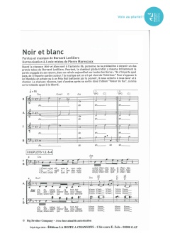 Aperçu de la partition Noir et blanc