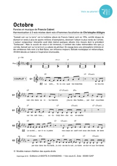 Aperçu de la partition Octobre
