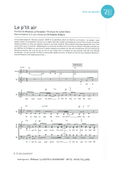 Aperçu de la partition Le p'tit air