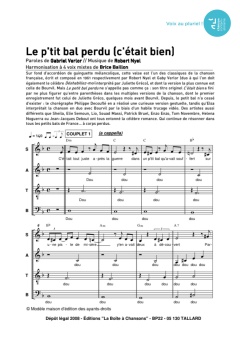 Aperçu de la partition Le p'tit bal perdu (c'était bien)
