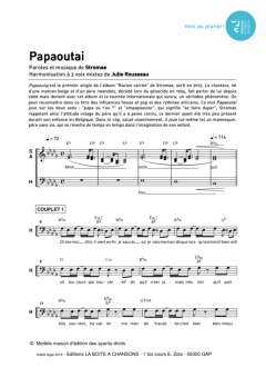 Aperçu de la partition Papaoutai