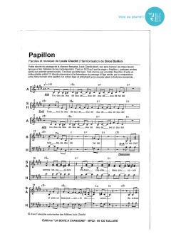 Aperçu de la partition Papillon