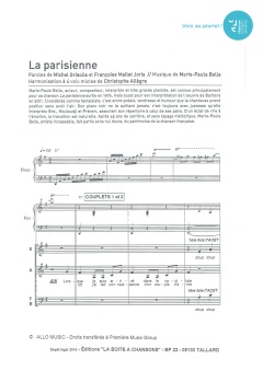 Aperçu de la partition La parisienne