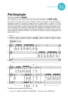 Aperçu de la partition Perlimpinpin