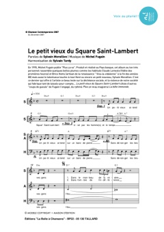 Aperçu de la partition Le petit vieux du square St Lambert